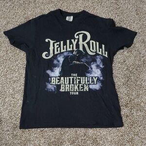 Jelly Roll 2024 The Beautifully Broken Tour Shirt Black Comfort Colors Size M